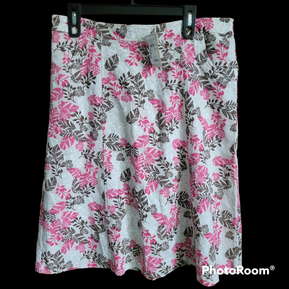 NWT Christopher & Banks Linen/rayon Skirt Sz 12